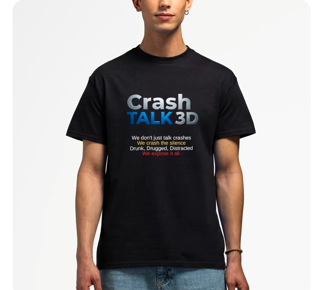 CrashTalk 3D Tee — Black